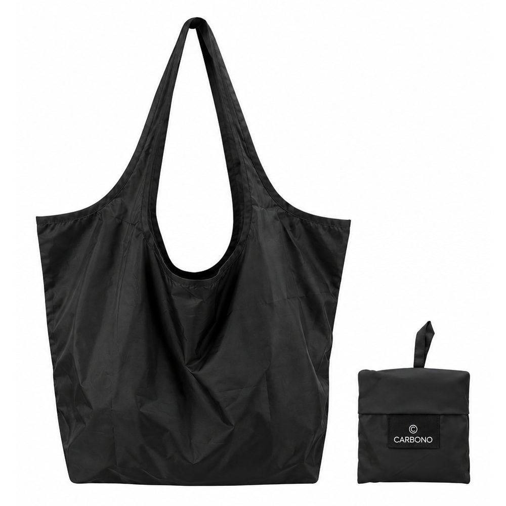 Bolsa Tote negra con su sobre plegado