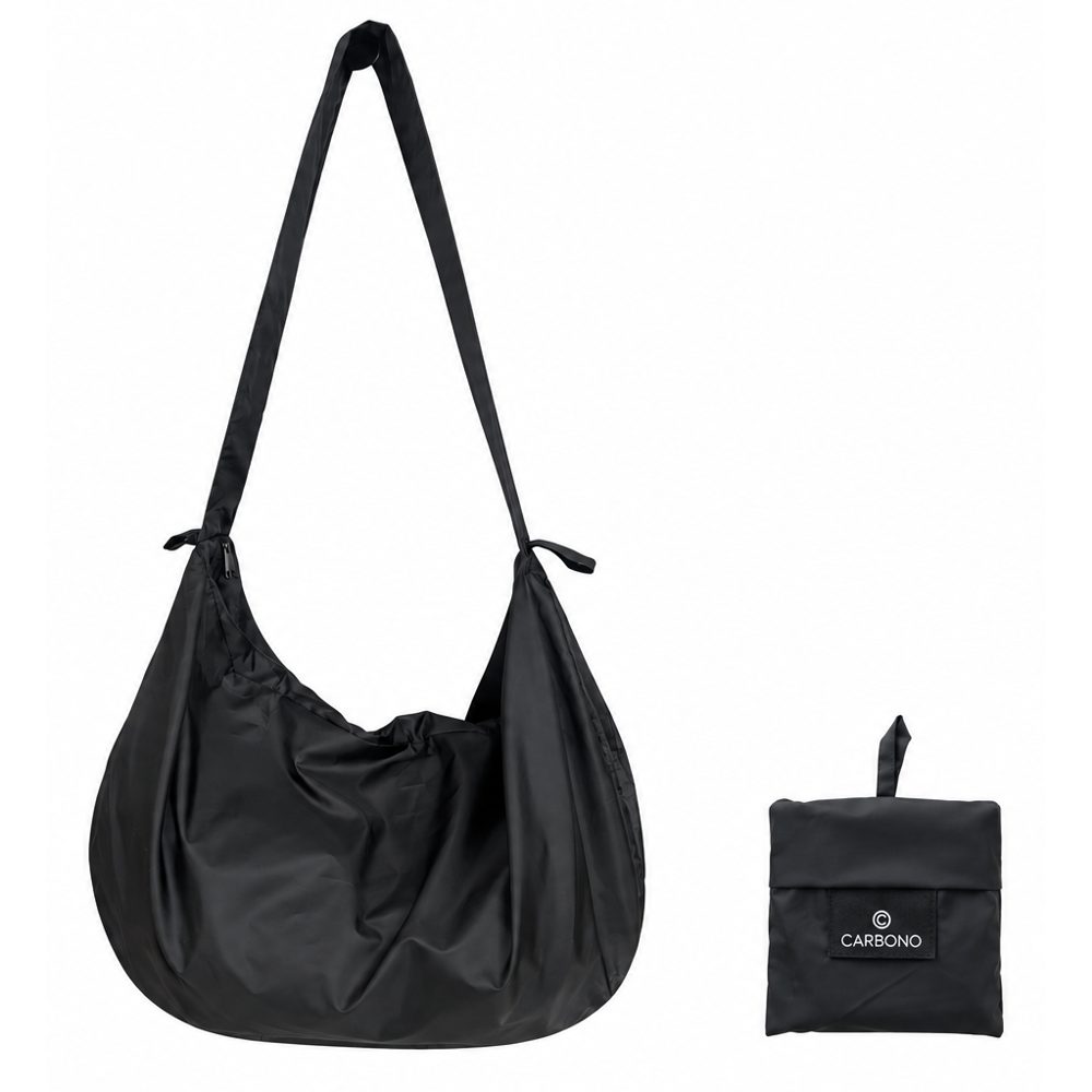 Bolsa Croissant negra con su sobre plegado
